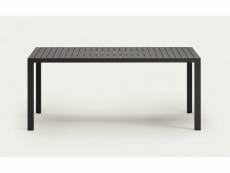 Table de jardin en aluminium finition grise - longueur 180 x profondeur 90 x hauteur 75 cm