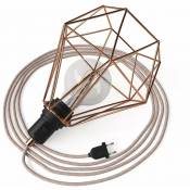 Table Snake - Lampe plug-in avec douille et cage Diamond | Cuivre - Cuivre