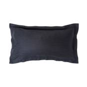 Taie d'oreiller volant plat en coton égyptien 330 fils coloris noir 50 x 90 cm