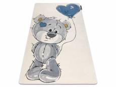 Tapis petit teddy ours en peluche crème 140x190 cm