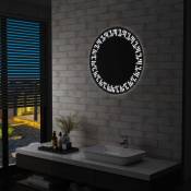 The Living Store - Miroir à led pour salle de bain 70 cm Argent
