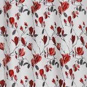 Tissu imprimé fleurs de Magnolia - Bordeaux - 1.4