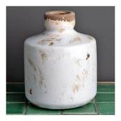 Vase bouteille blanc 14x11cm - Blanc