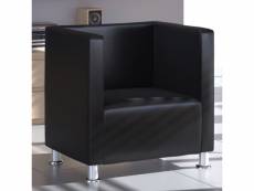 Vidaxl fauteuil cube noir similicuir 240068