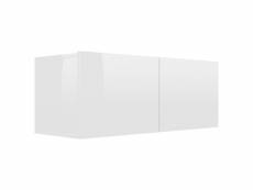 Vidaxl meuble tv blanc brillant 80x30x30 cm aggloméré