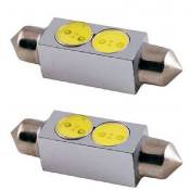 2 Ampoules Navettes 41mm - 2 LEDs - T11x41 - 12V 1W