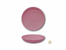 Assiette creuse porcelaine rose - d 22 cm - siviglia