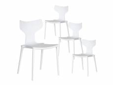 Blist - lot de 4 chaises empilables pp blanc dossier en t