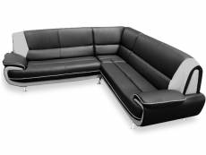 Canapé d'angle palermos simili noir et blanc