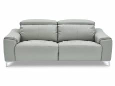 Canapé droit relaxation électrique 3 places en cuir bianca - gris clair