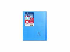 Clairefontaine - cahier piqûre koverbook - 17 x 22 - 96 pages seyes - couverture polypro translucide - couleur bleue