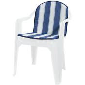 Coussin avec dossier pour chaise / fauteuil bleu rayé