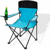 Dema - Chaise pliante bleue avec porte-boissons