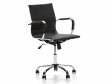 Fauteuil de bureau croma inclinable noir,cuir synthétique, chaise executive avec accoudoirs et coussin rembourré, hauteur réglable, design ergonomique