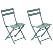 Hesperide - Lot de 2 chaises de jardin métal pliante Greensboro Vert Jade - Hespéride