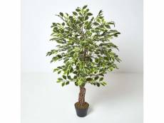 Homescapes plante figuier pleureur ficus benjamina vert & crème 122 cm AP1196