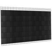 Kit de lamelles occultantes pvc souples noires horizontales 35 m - Noir