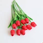 Lot De 10 Fleur Artificielle Tulipe Fausse Fleur Matériel