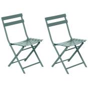 Lot de 2 chaises de jardin métal pliante Greensboro Vert Jade - Hespéride