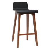 Miliboo - Chaise de bar scandinave noir et bois foncé