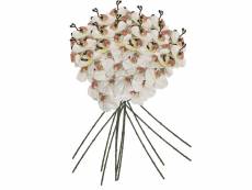 Pack de 12 bouquets d'orchidées au toucher naturel de 96 cm en blanc