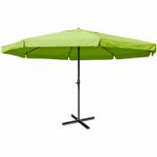 Parasol de jardin extérieur avec volant Ø 5m Polyester / Alu 28kg vert sans pied - vert