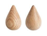 Patère Dropit Small lot de 2 - H 7,7 cm - Normann Copenhagen bois naturel en bois