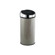 Poubelle Touch Inox 30L Taupe MSV Taupe