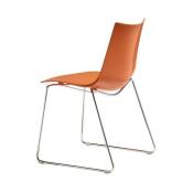 Scab Design - Lot de 2 chaises Zebra avec pied luge par Scab - Orange