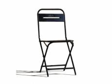 Steel - chaise pliante en métal noir