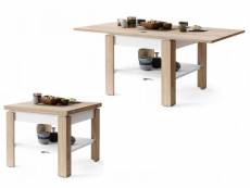 Table basse leonor bois / blanc extensible jusqu' 130 cm