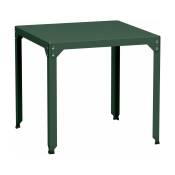 Table carrée en acier mat olive 79 cm Hegoa - Matière