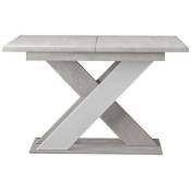 Table Goodyear 117, Gris + Blanc, 75x90x120cm, Allongement,