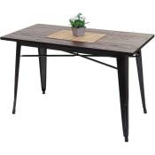 Table pour salle à manger HW C-H10a, gastronomie, bois d'orme, standards fsc, noir-marron 120x60 cm