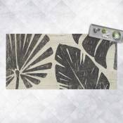 Tapis en vinyle - Palm Leaves Light Grey Backdrop -