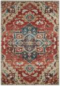 Tapis vintage motif oriental rouge – 200x290