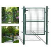 Tolletour - Portail de jardin Portail à double barre d'acier Portail de jardin - Vert - 150x100CM - Vert