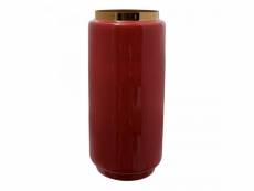 Vase 15x15x30 odlu rouge fait main en fer certification bsci idéal pour le salon