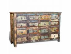 Vidaxl armoire avec 16 tiroirs en style antique bois massif recyclé