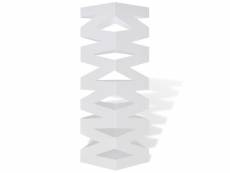 Vidaxl blanc carré porte-parapluie stockage pour cannes bâtons acier 48,5 cm 242468