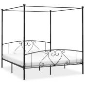 Vidaxl - Cadre de lit à baldaquin Noir Métal 200 x 200 cm