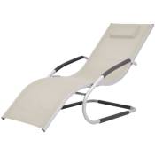 Vidaxl - Chaise longue avec oreiller Aluminium et textilène Crème