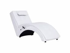 Vidaxl chaise longue de massage avec oreiller blanc