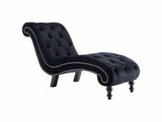 Vidaxl chaise longue noir velours 248611