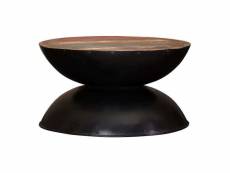 Vidaxl table basse bois de récupération massif base noire 60x60x33 cm 244900