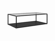 Vidaxl table basse transparent et noir 120x60x35 cm verre trempé 322906