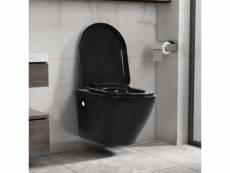 Vidaxl toilette suspendue au mur avec réservoir caché céramique noir 3054478