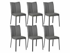 Callum - lot de 6 chaises grises avec sur-coussin