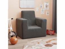 Canapé original pour enfants anthracite peluche douce - 52 x 39 x 50