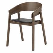 Chaise Cover / Bois - assise cuir - Muuto bois naturel en cuir